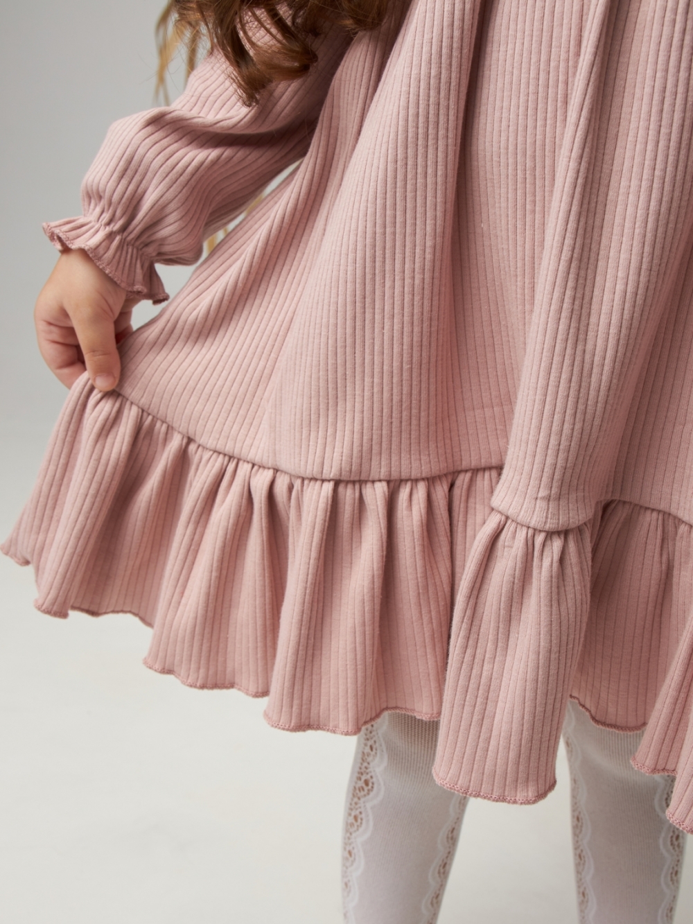 332. Платье детское из лапши, хлопок 100%, пудра, р. 74,80,86,92