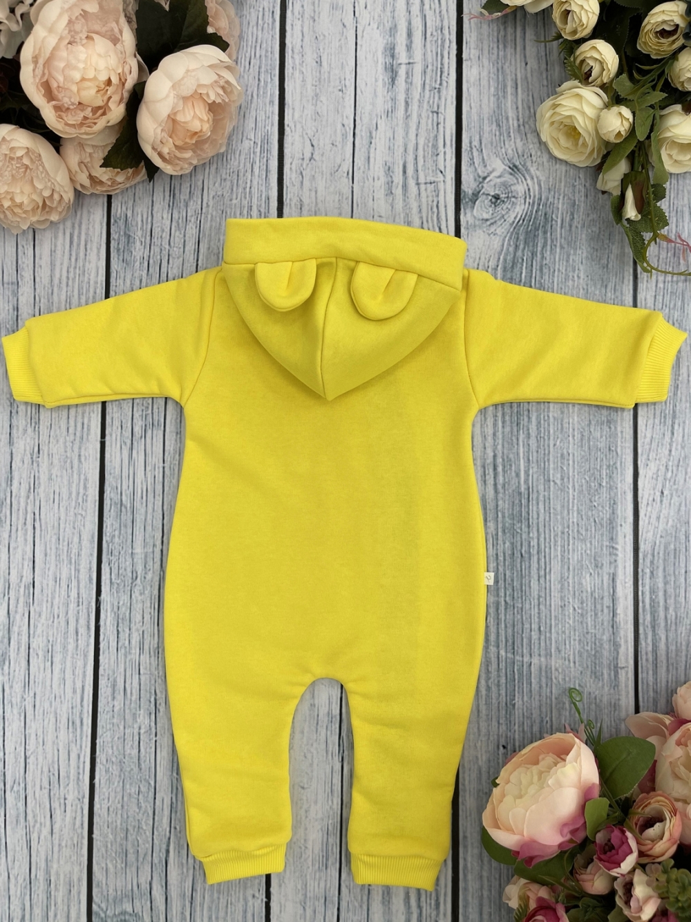 315-Ж. Комбинезон с капюшоном, хлопок 65%, 35% ПЭ, 3-х нитка без начеса + интерлок 62,68,74,80