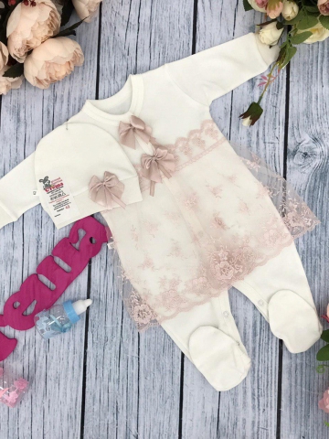 Купить оптом 258-П. Комбинезон с шапкой, хлопок 80% велюр 20% ПЭ, пудра в Зеленокумске