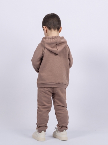 311-Ш. Свитшот с капюшоном + Штаны, хлопок 65%, 35% ПЭ, 3-х нитка ( без начеса) шоколад 98,104,110,116