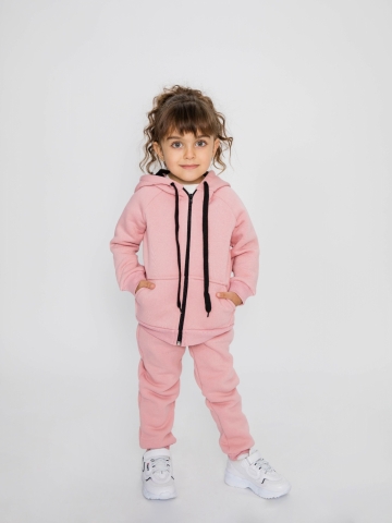 319-П. Костюм детский на молнии, пудра, хлопок 65%, 35% ПЭ, 3-х нитка (начес) 98,104,110,116